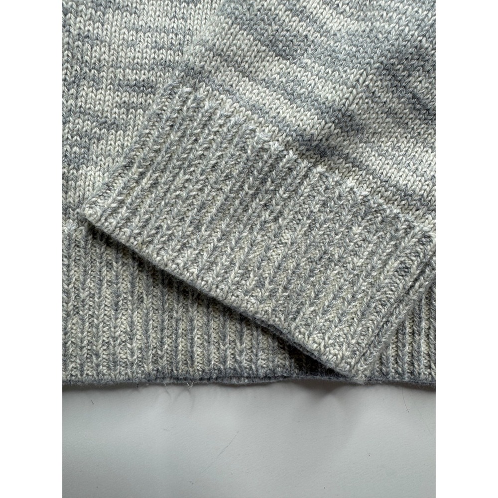 John Elliott Mens Grey White Space Dye Melange Knit Crewneck Sweater Relaxed Fit - Picture 6 of 11
